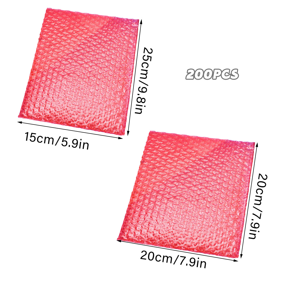 200 Pcs Red Bubble Mailer Bags Anti Static Padded