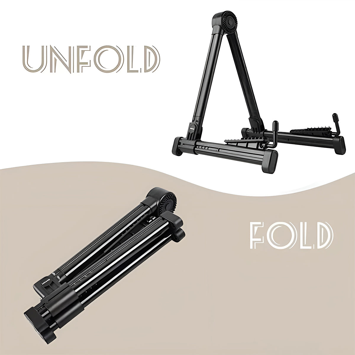 Folding Guitar Floor Stand Portable Holder with Anti-Slip Support