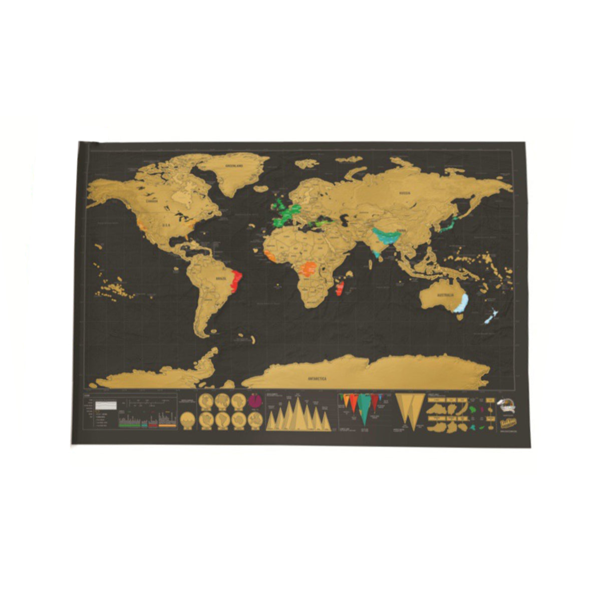 Deluxe Scratch Off World Map Interactive Travel Poster