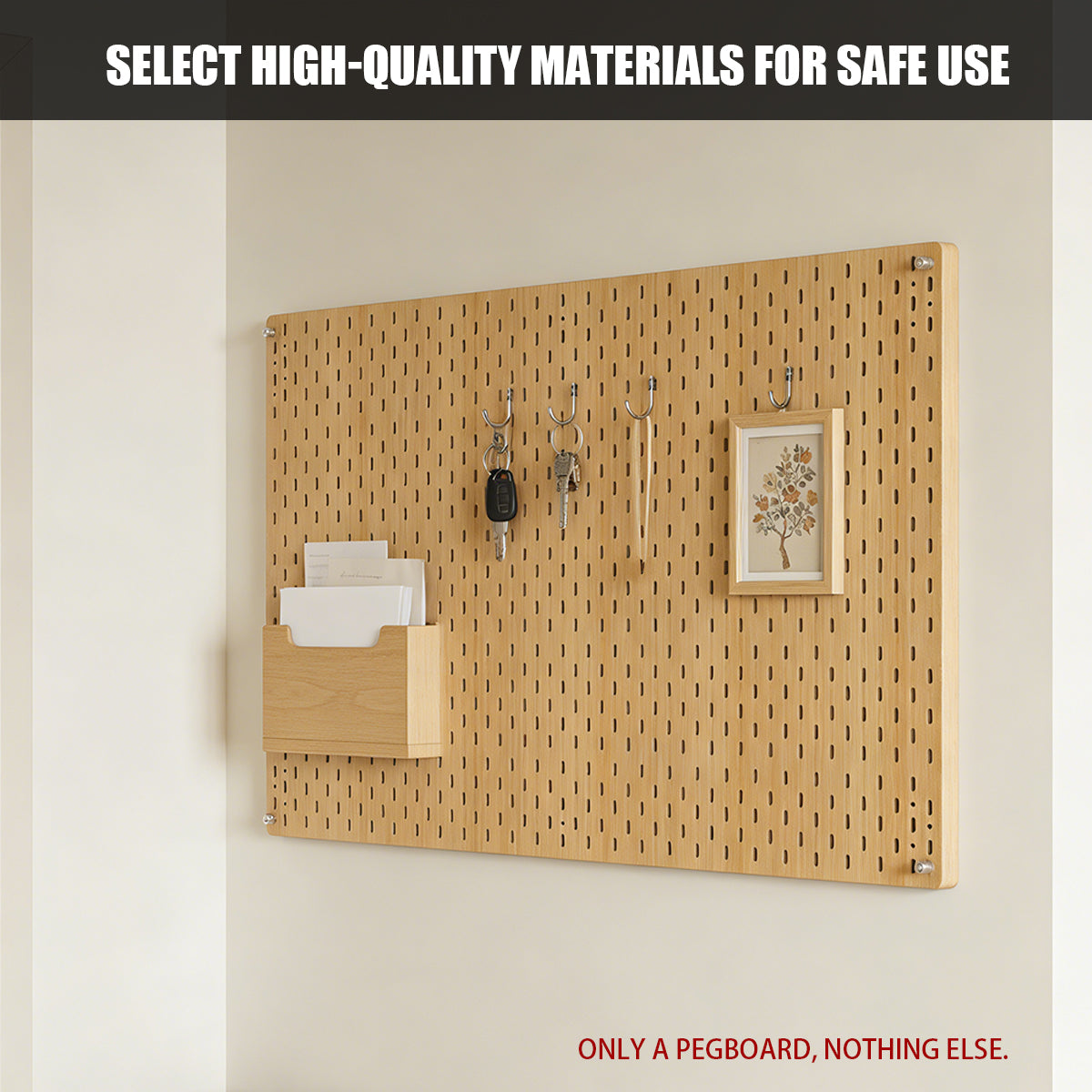 Acrylic Pegboard Wall Organiser 100x60cm