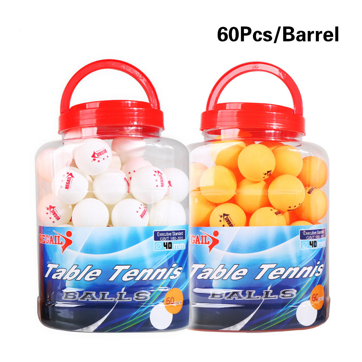 60pcs Bucket Table Tennis Training Balls 40mm ABS