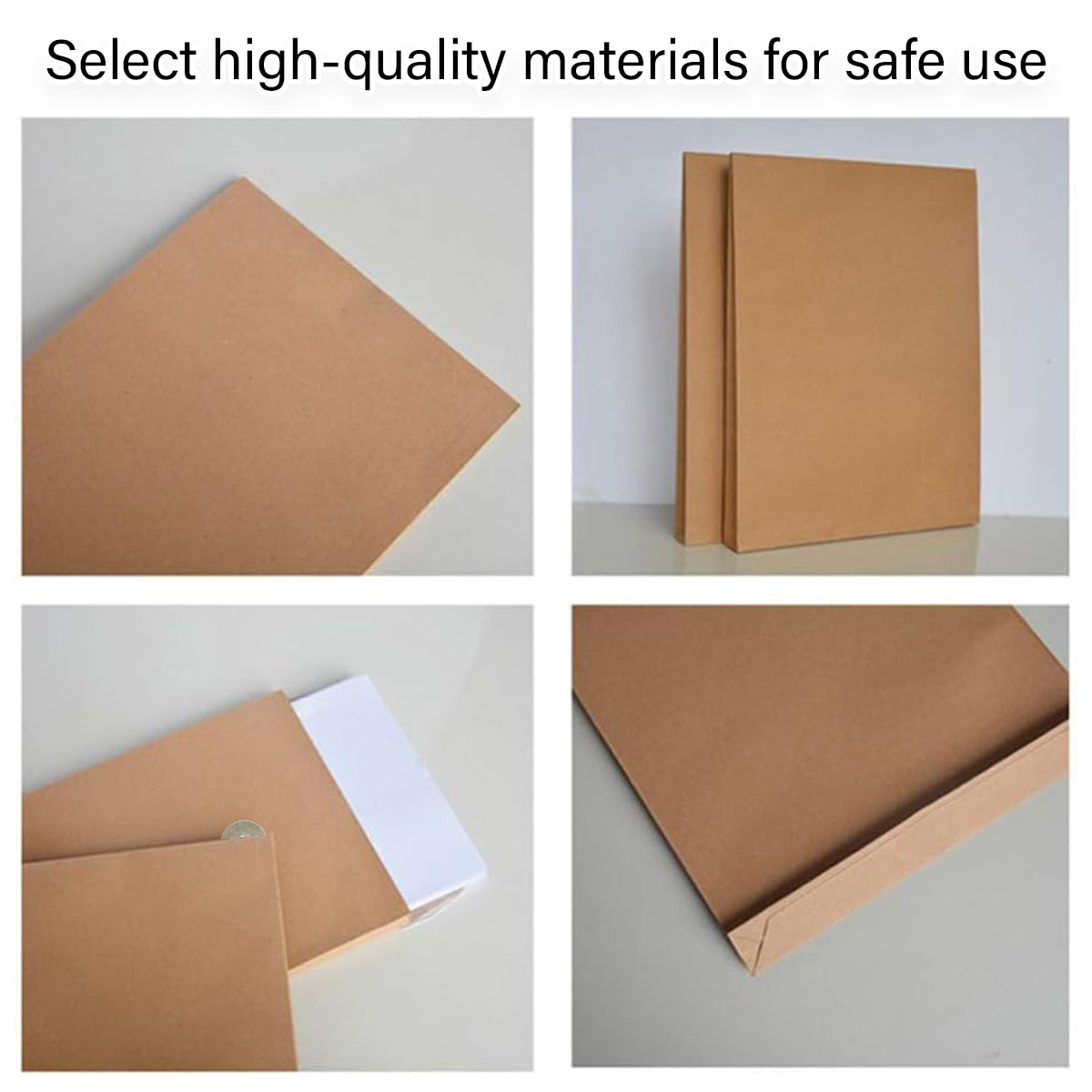 100 Pcs Kraft Paper File Bags with String-Tie Closure