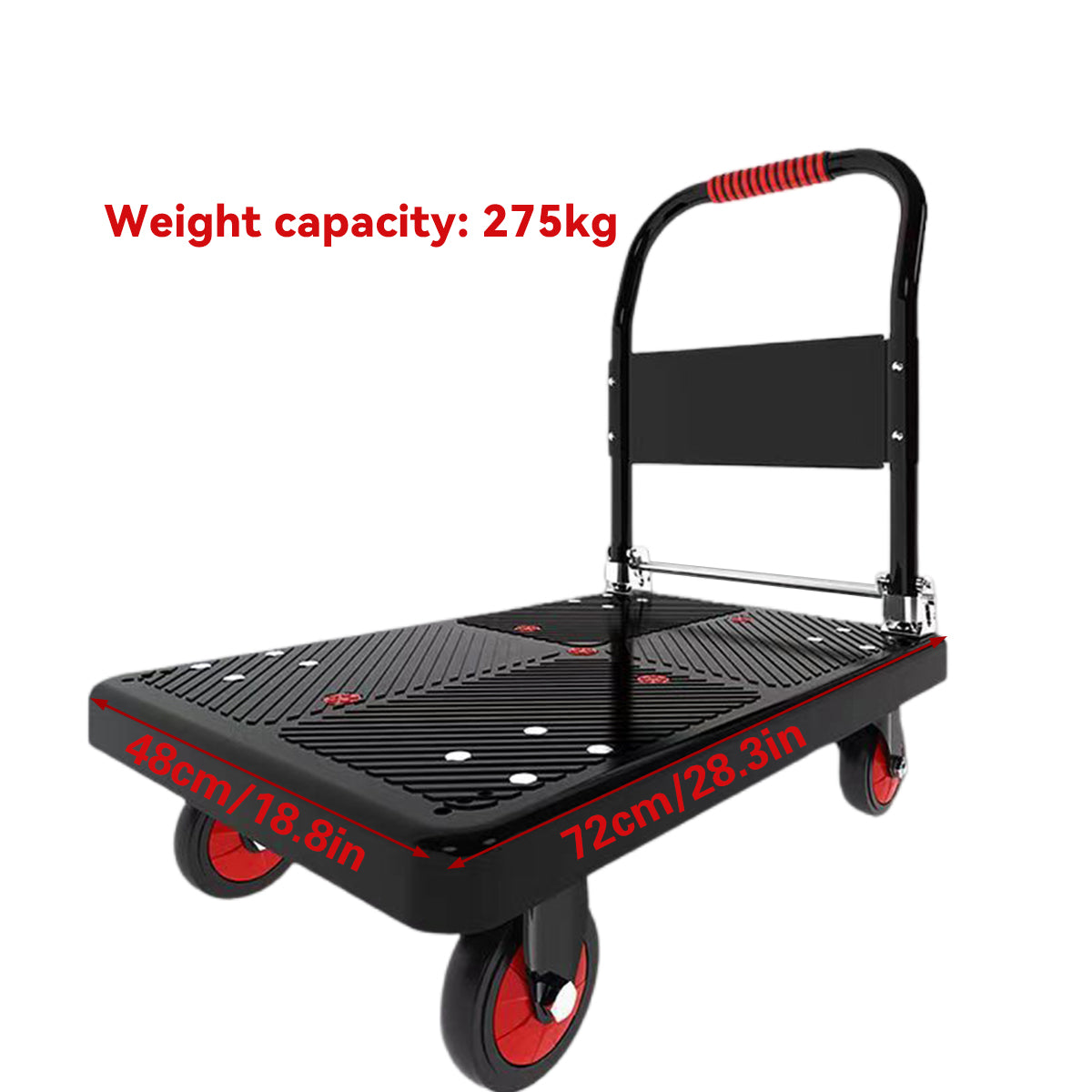 Folding Handle Flatbed Cart with 275kg Capacity