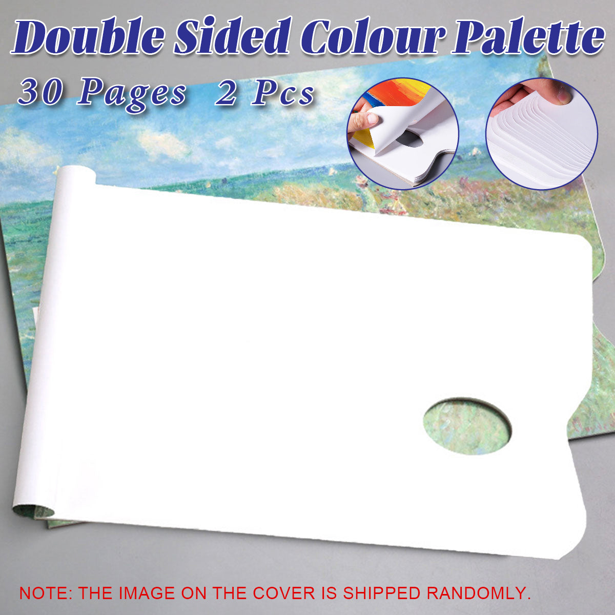2 Pcs Double-Sided Disposable Paper Palette Sheets