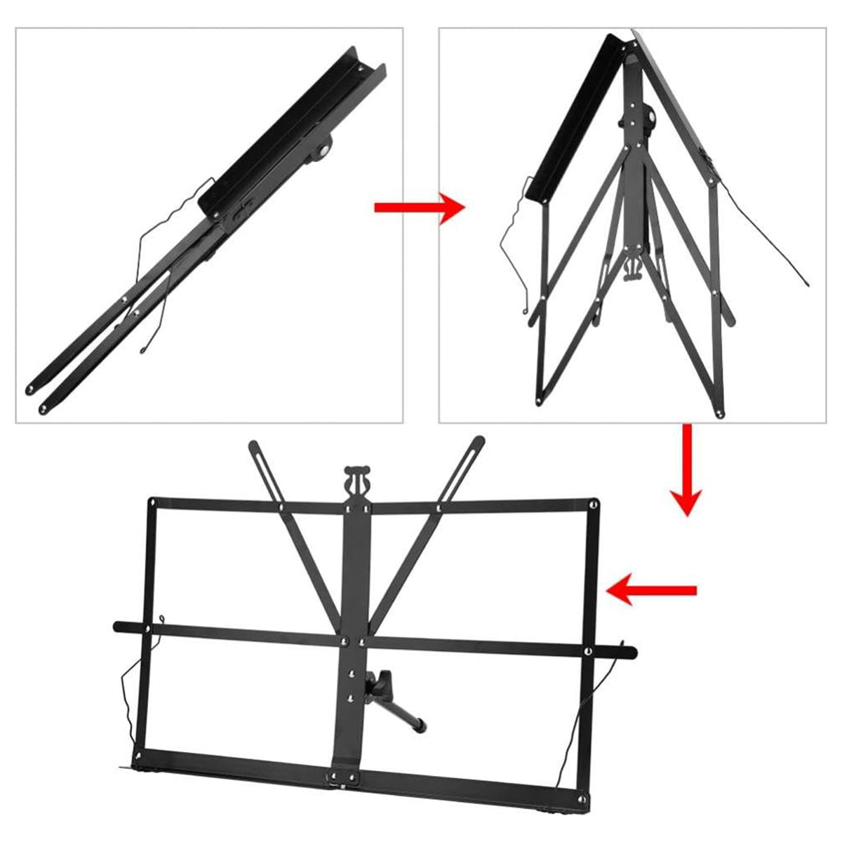 Portable Folding Music Stand Iron Book Holder