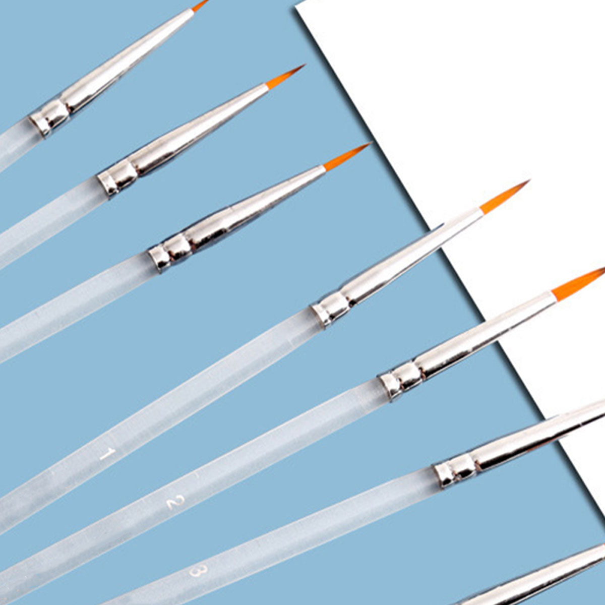 6 Pcs Detail Paint Brushes with Nylon Hair and Acrylic Rod