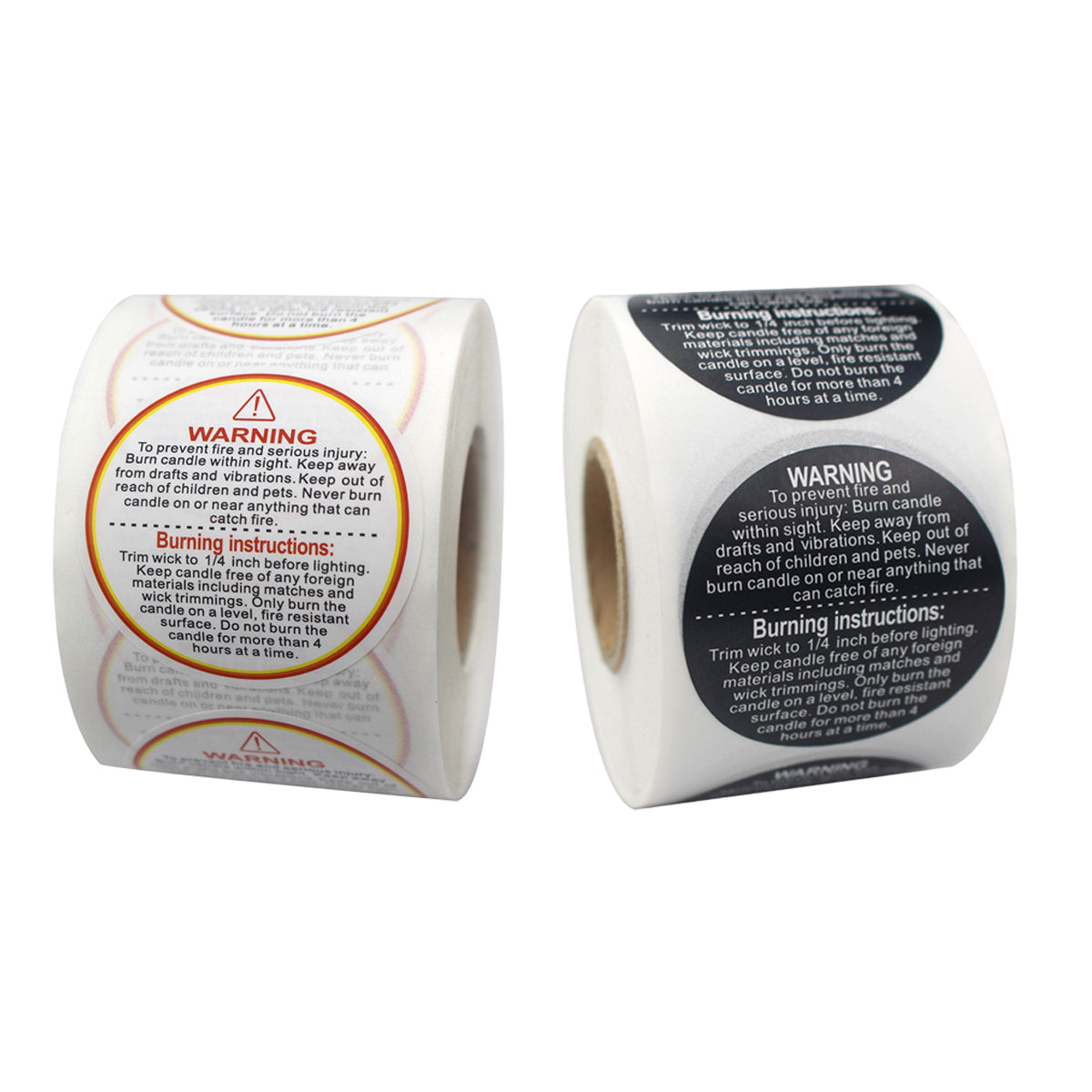 5 Rolls Candle Warning Stickers Fire Safety Decals