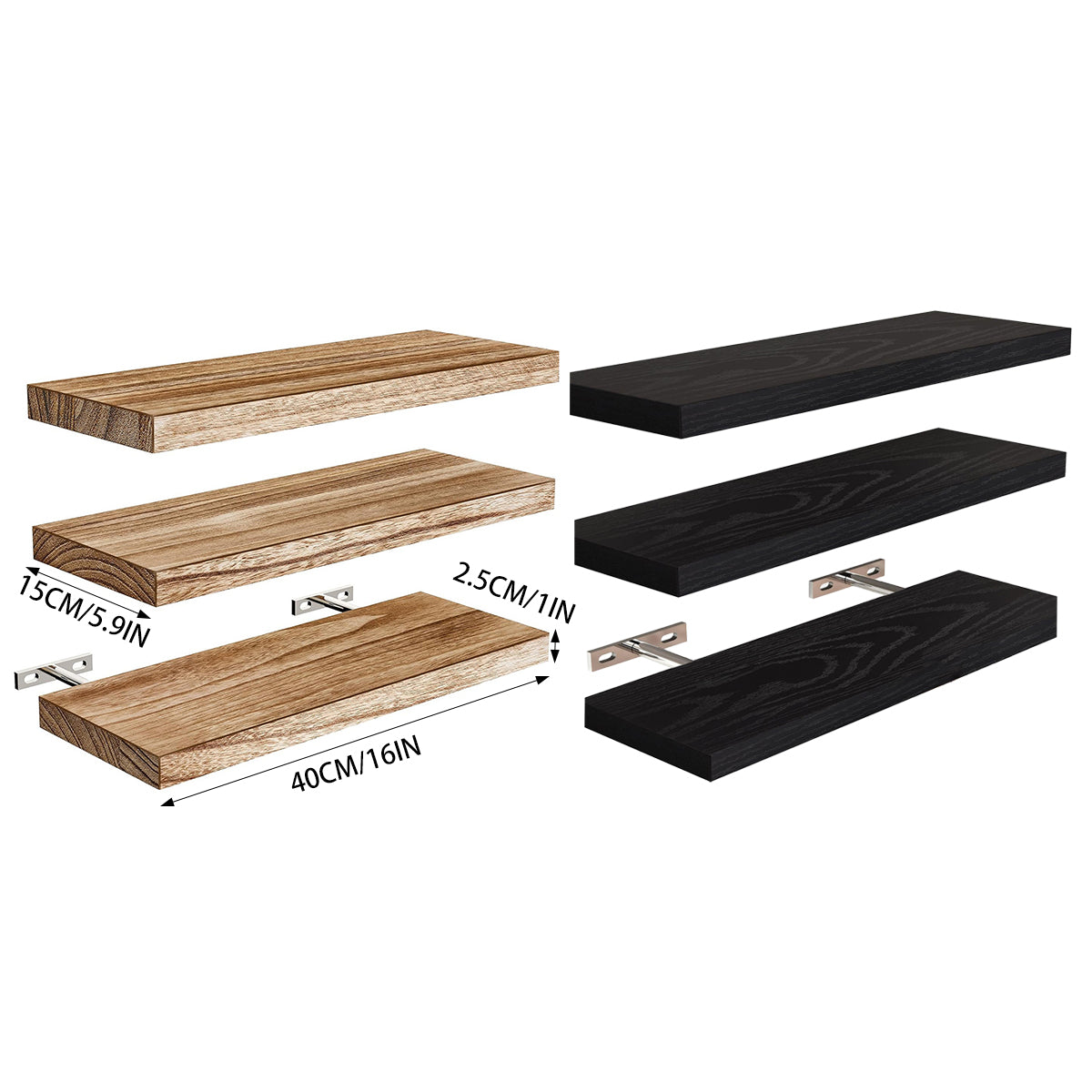 3pcs Wooden Wall Shelf Set for Home Decor