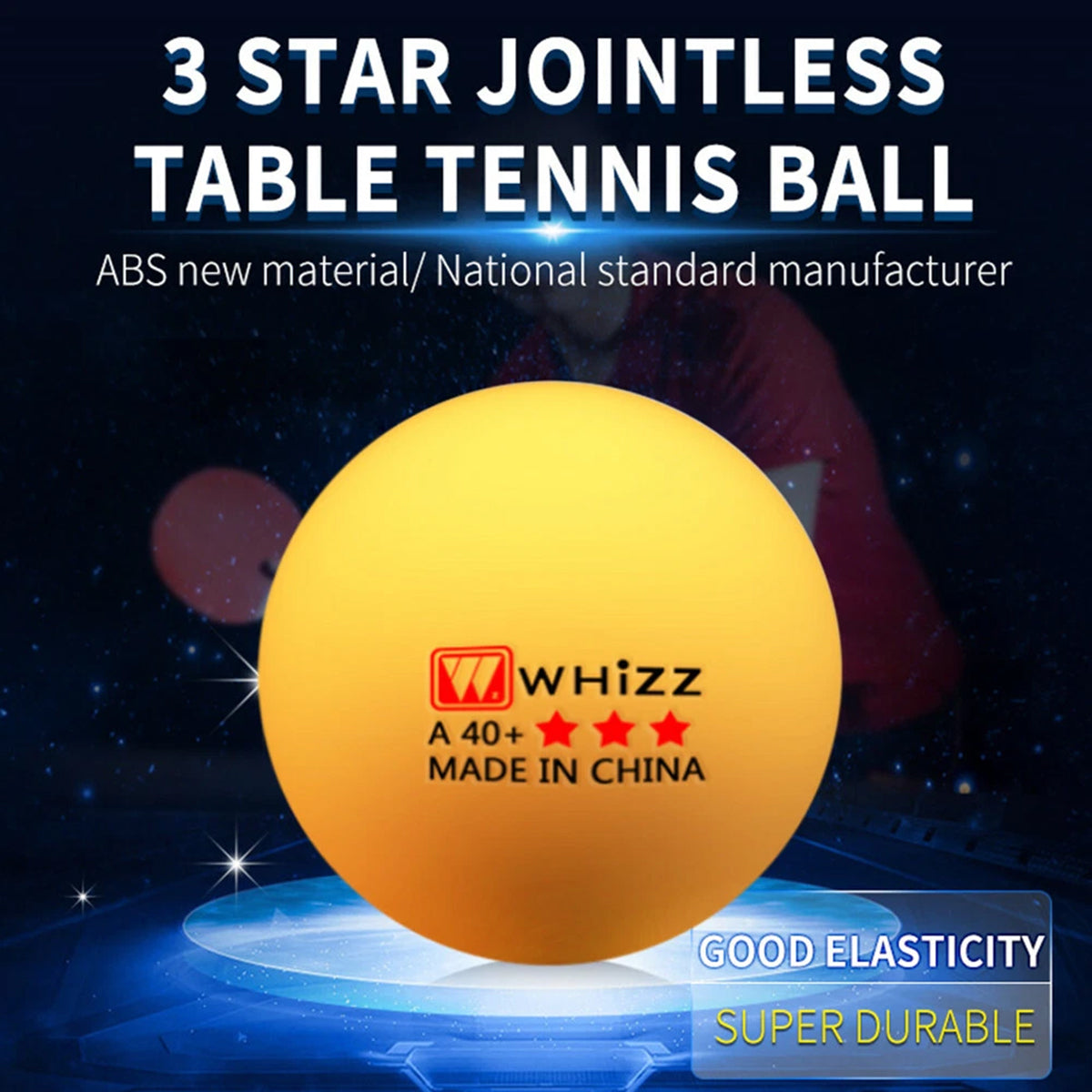 100pcs 2-Star 40mm Seamless ABS Table Tennis