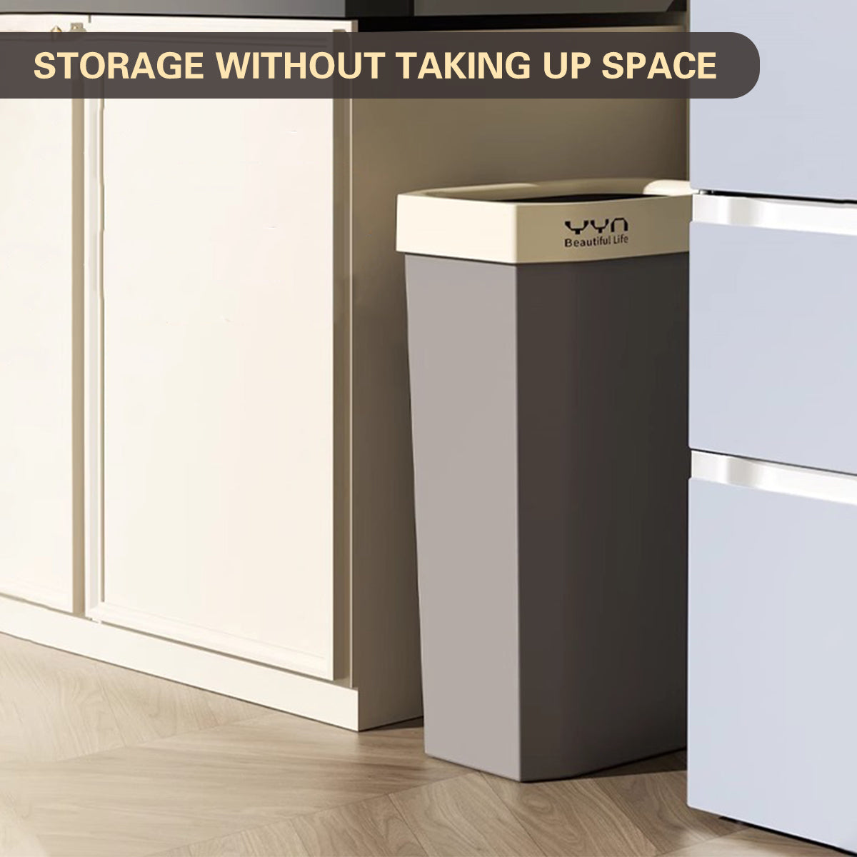40L Slim Open-Top Waste Bin for Kitchen