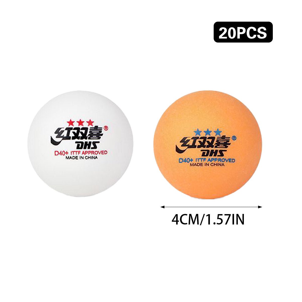 20pcs Indoor Table Tennis Balls 40mm ABS