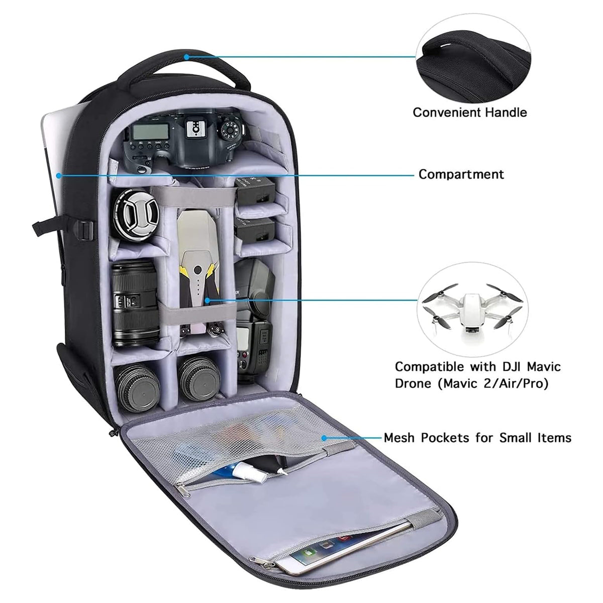 Outdoor Camera Backpack Waterproof Shell Dividers