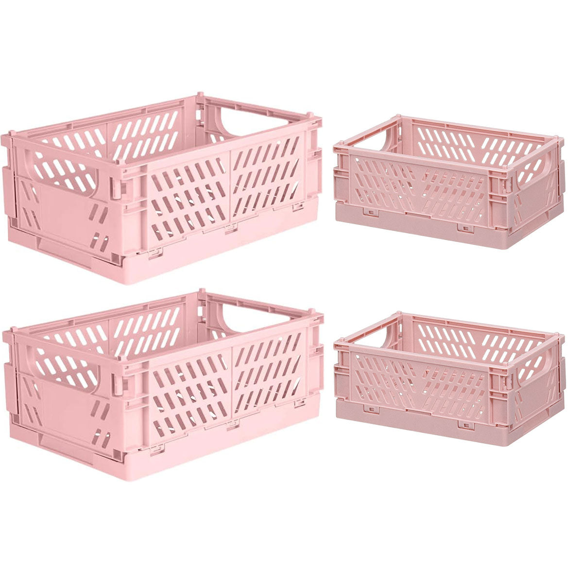 4 Pcs Foldable Storage Baskets Stackable Desktop Organiser