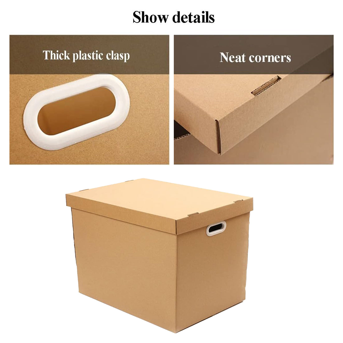 5pcs 80L Kraft Paper Storage Box with Lid