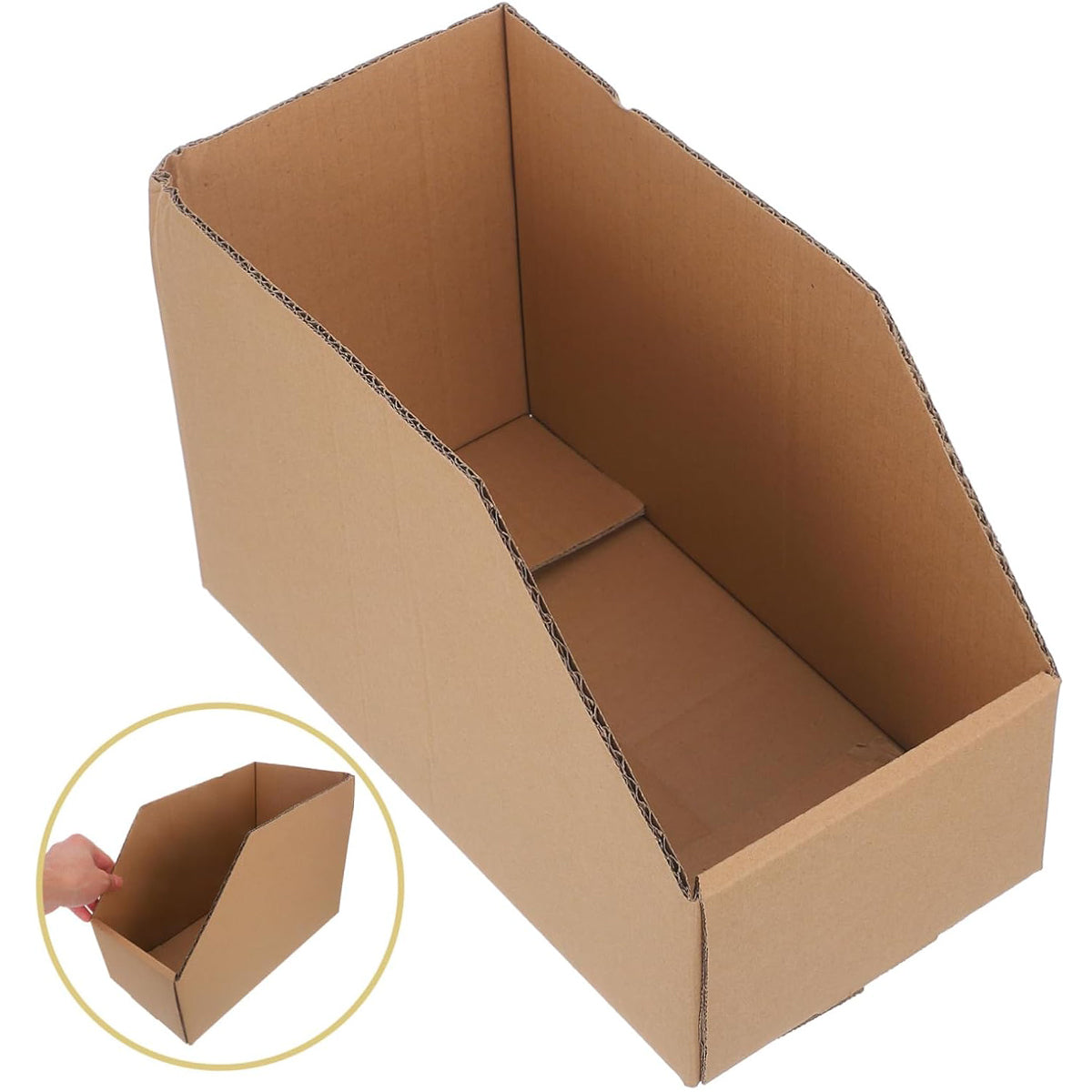 10 Pcs Slanted Cardboard Storage Boxes Shelf Sorting