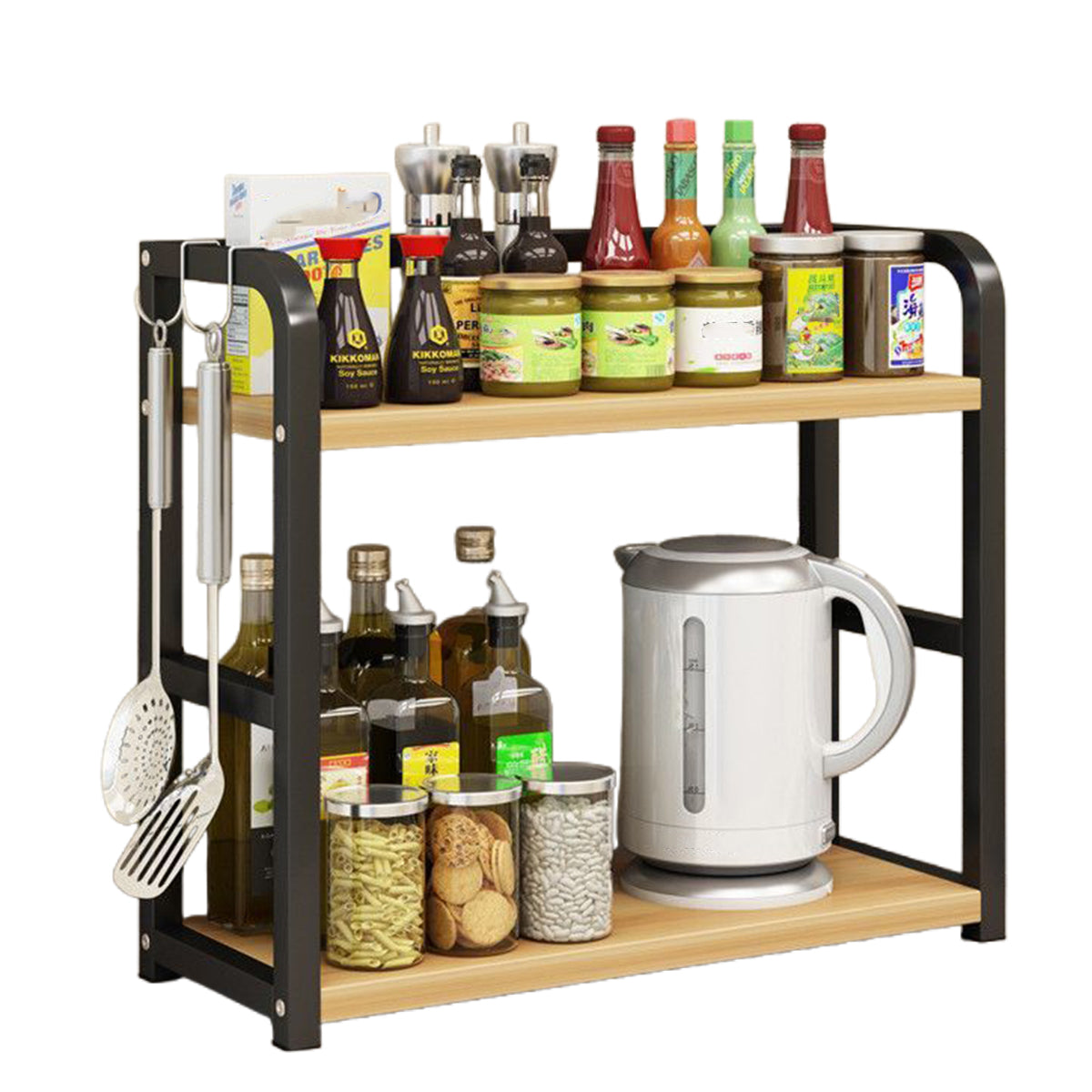2-Tier Kitchen Storage Rack Countertop Organization