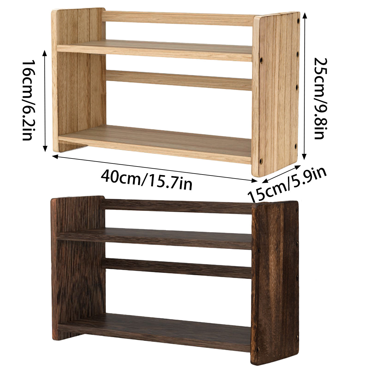 Solid Wood Movable Book Stand Desk Shelf Storage Decor