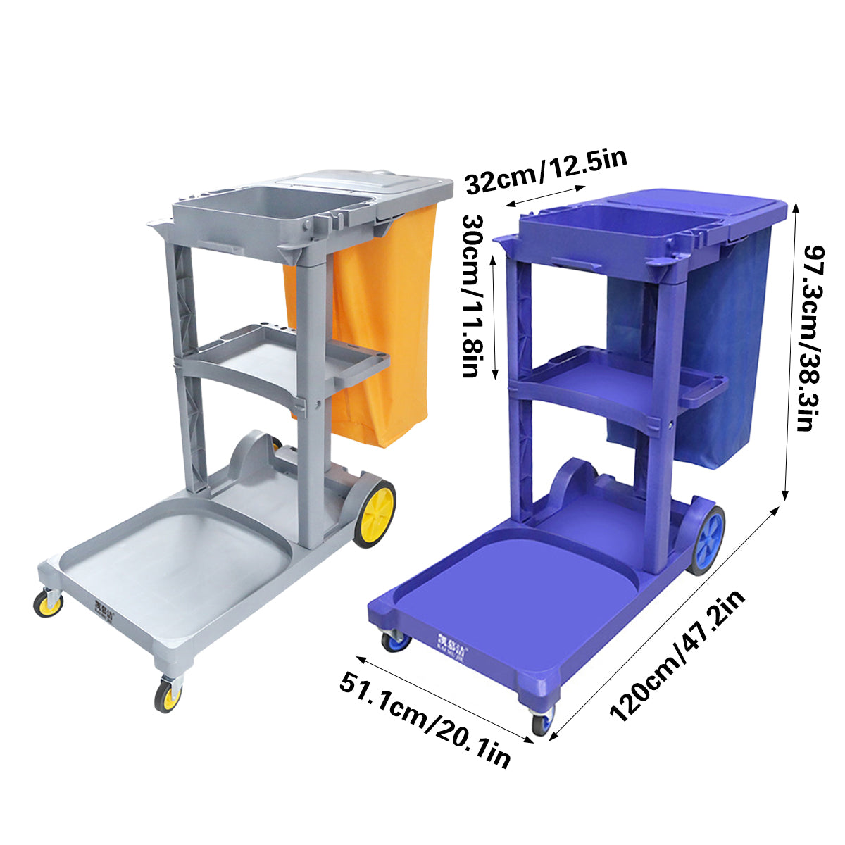 Multi-Function Hand-Push Cleaning Trolley Cart