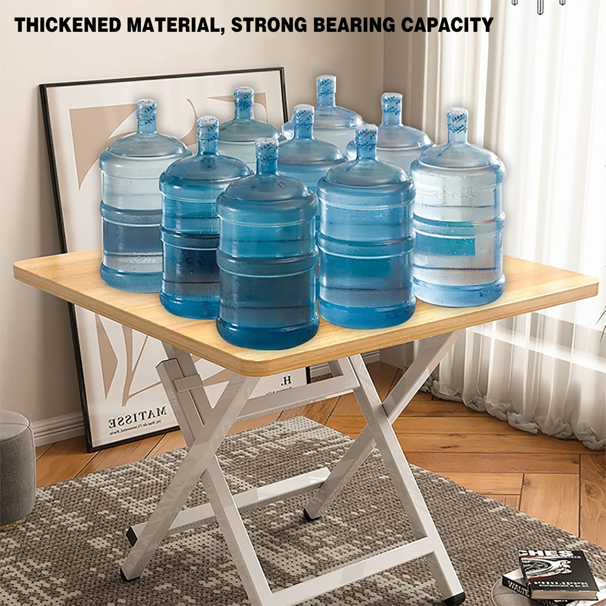 60cm Wooden Folding Square Table for Home and Workspace