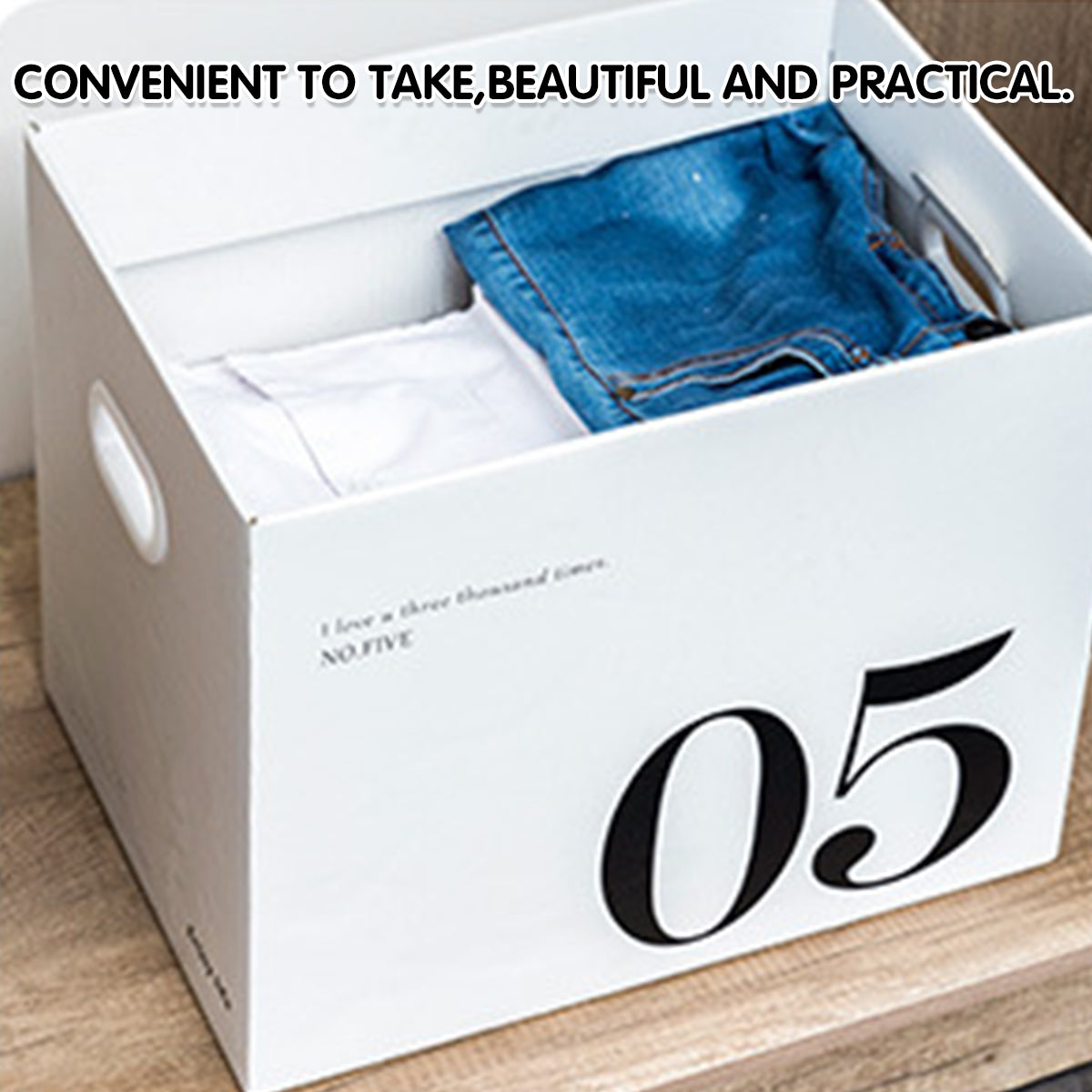 2 Pcs Paper Storage Box with Handles for Home