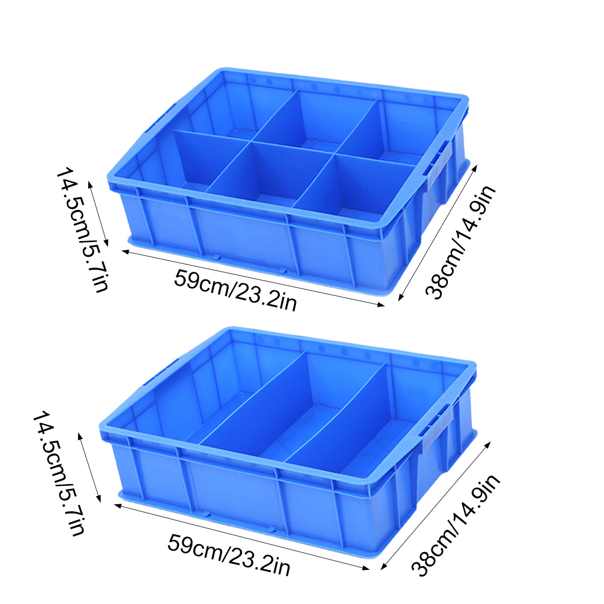 Plastic Storage Box with 3 or 6 Compartments