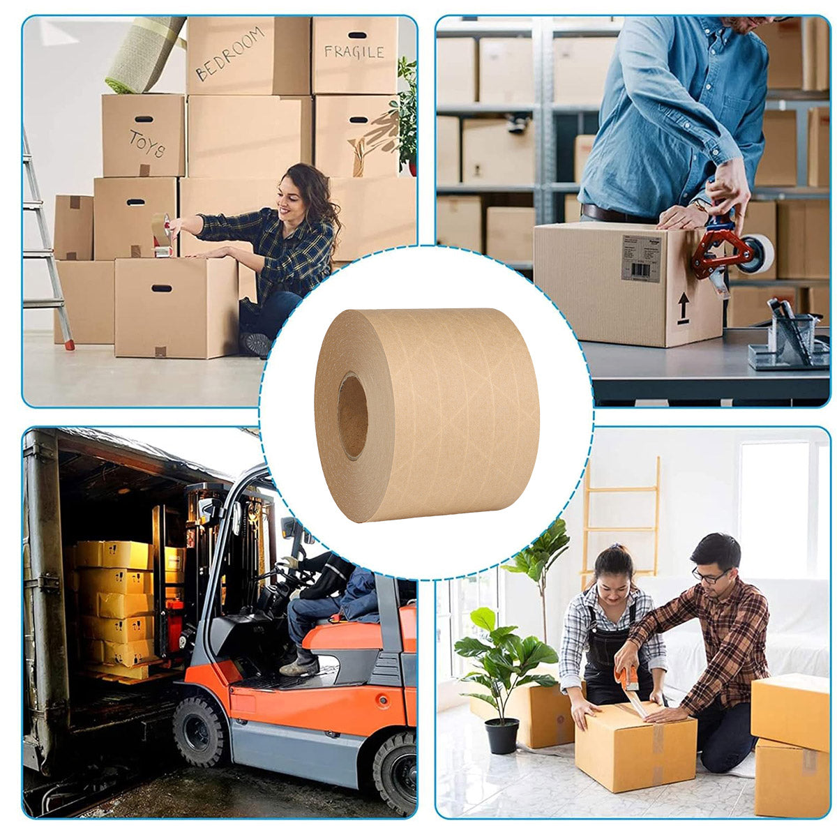 3 Rolls Water Activated Kraft Paper Tape 4.5m