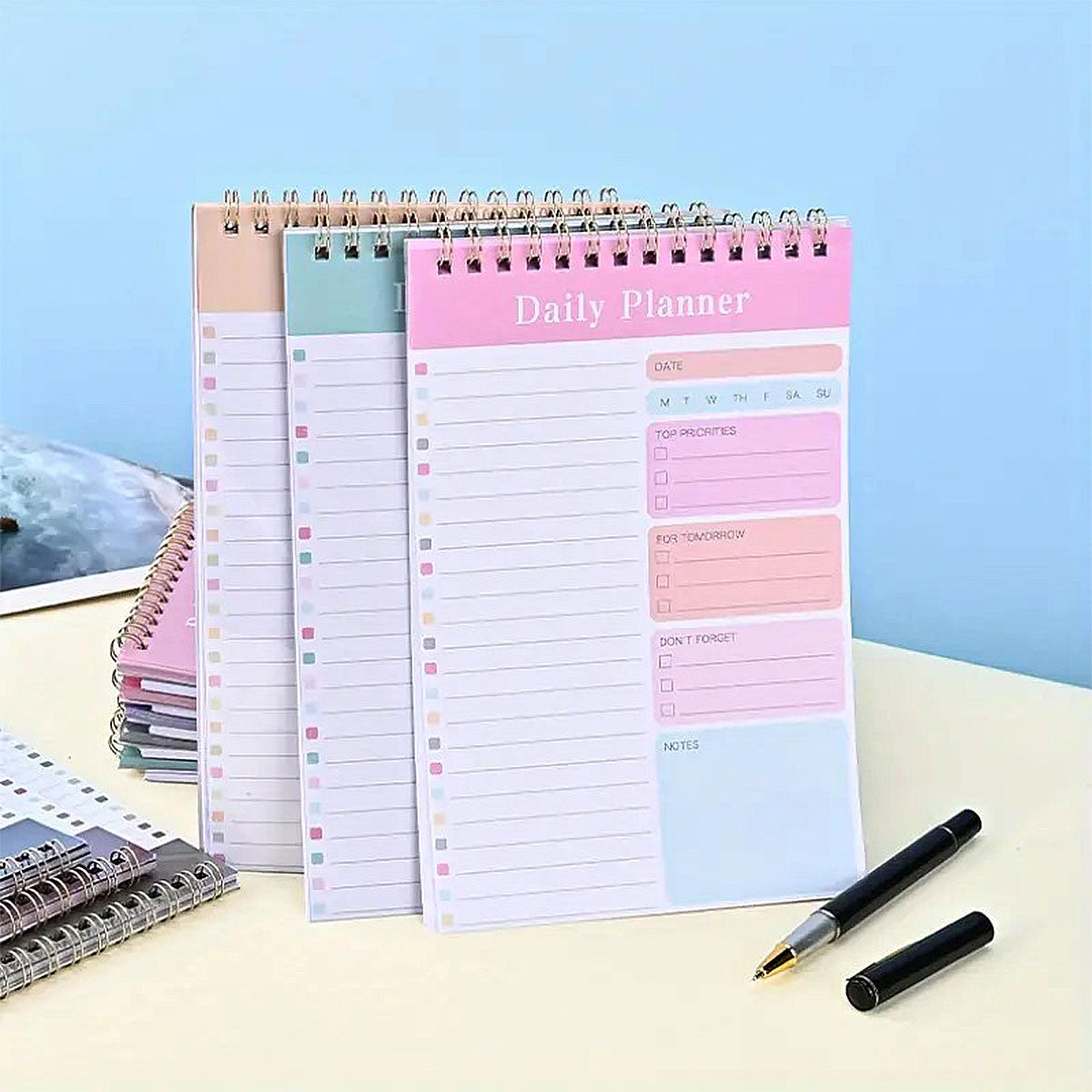 20 Pcs Spiral Week Planner Notebooks 30 Pages Pastel Colours