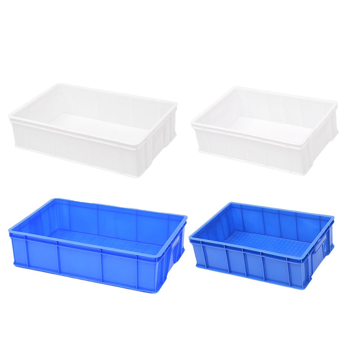 2 Pcs Plastic Storage Boxes with Side Handles