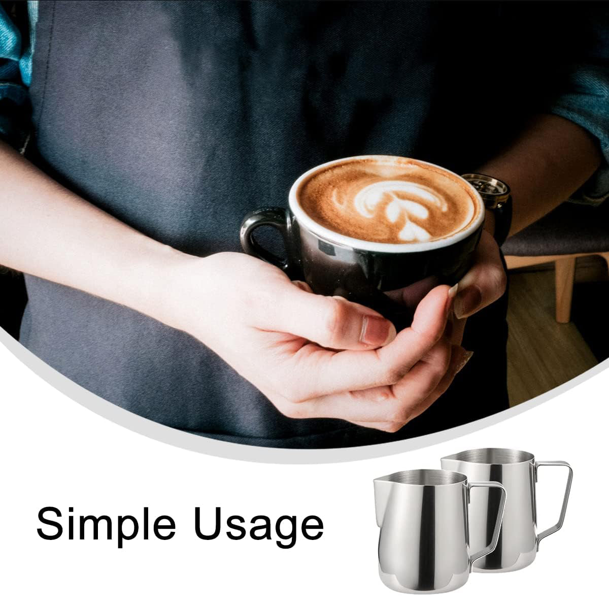 Stainless Steel Milk Frothing Pitcher Latte Art