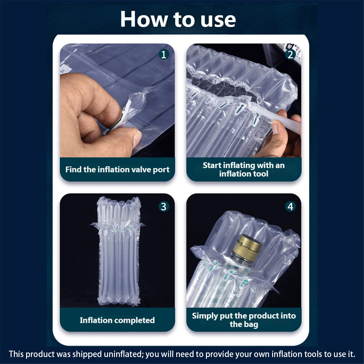 100pcs Clear Air Column Bags Shockproof