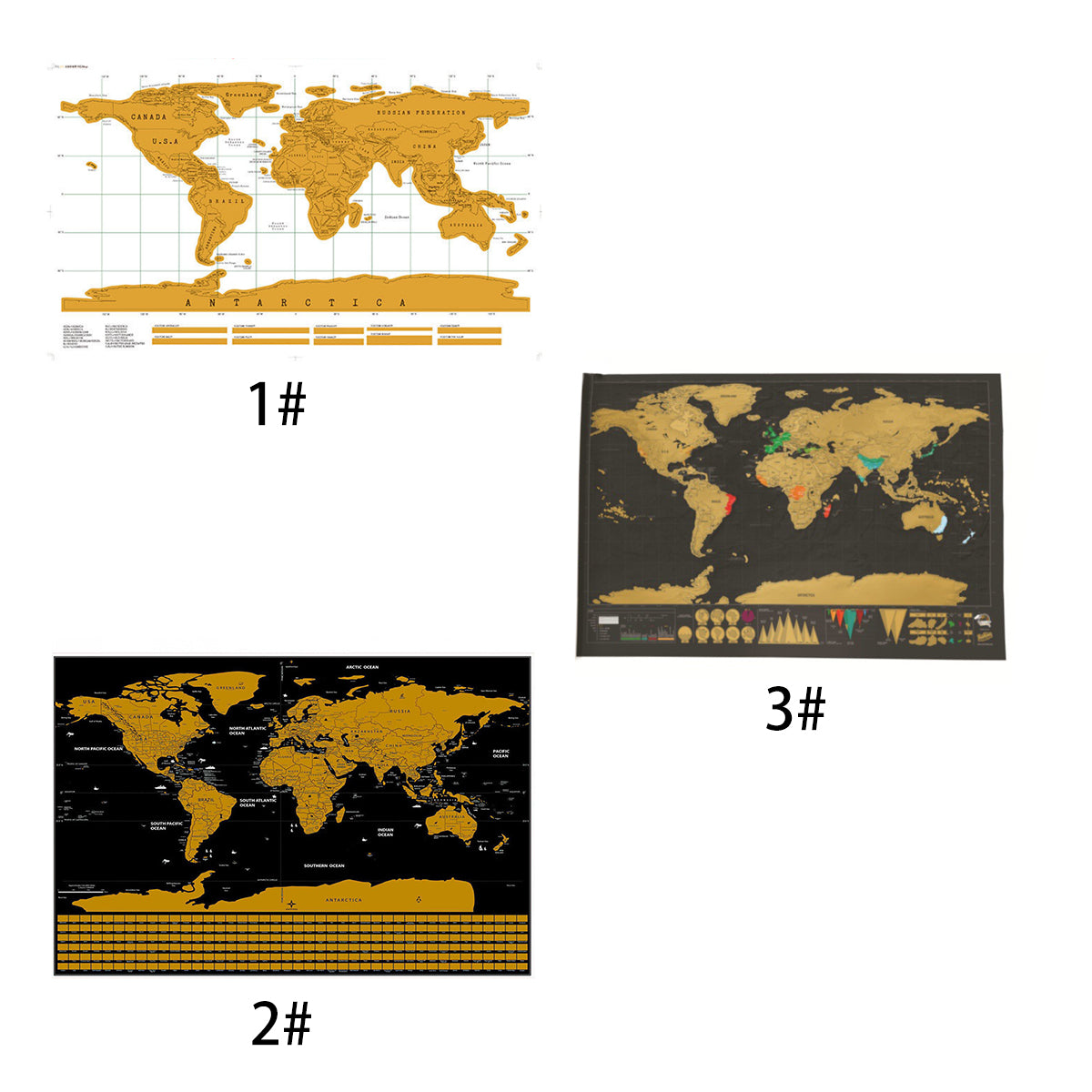 Deluxe Scratch Off World Map Interactive Travel Poster