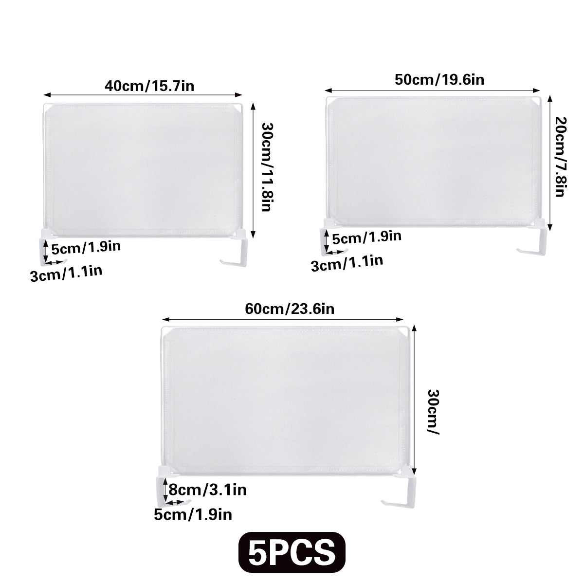 5pcs Snap-On Shelf Dividers for Storage