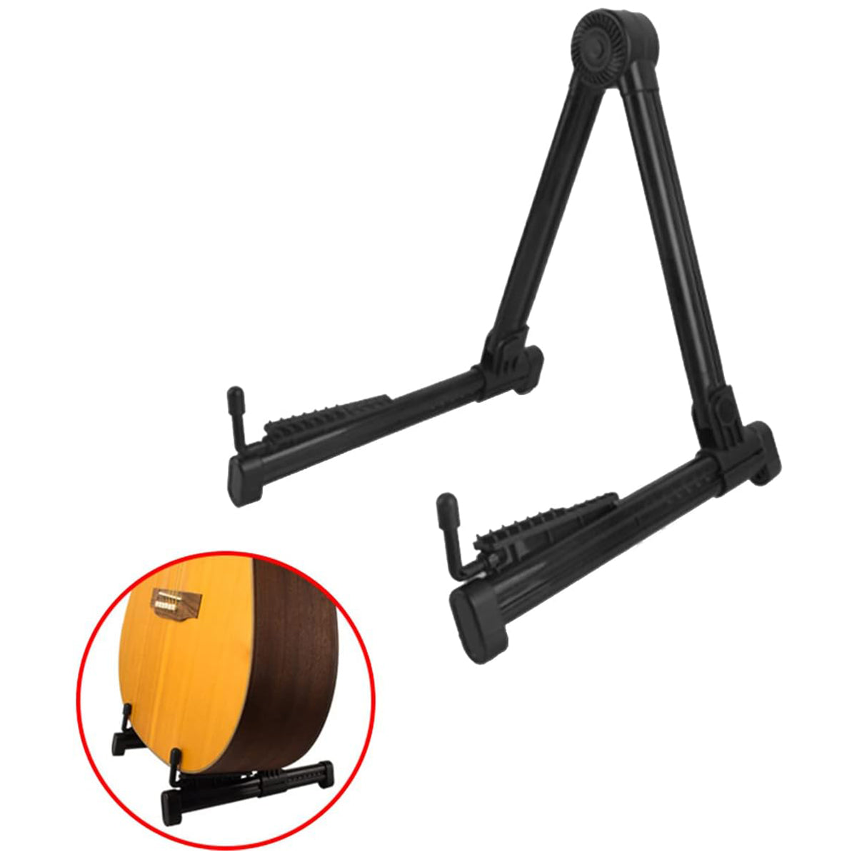 Folding Guitar Floor Stand Portable Holder with Anti-Slip Support