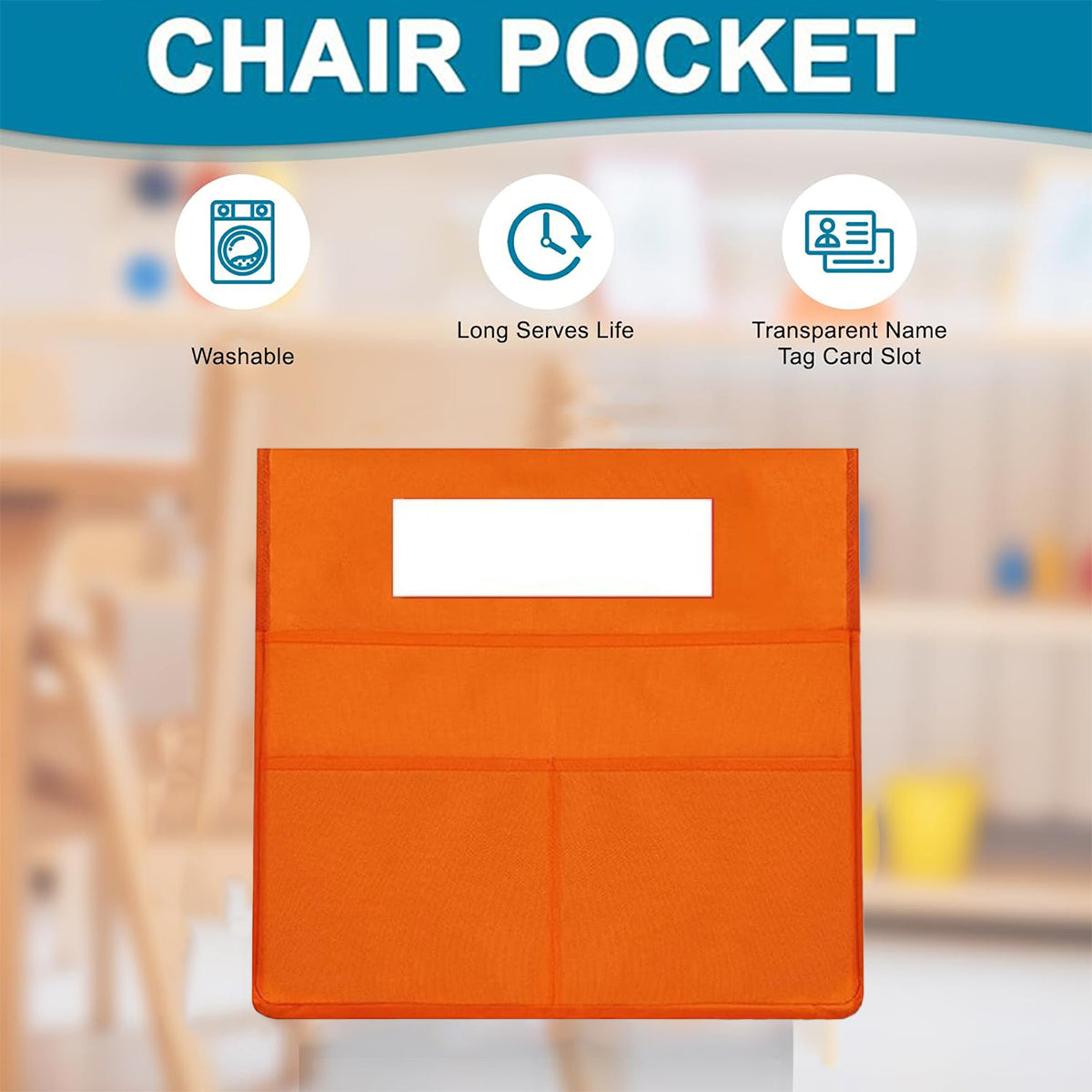 6 Pcs Oxford Cloth Chair Storage Bag Name Tag Slot