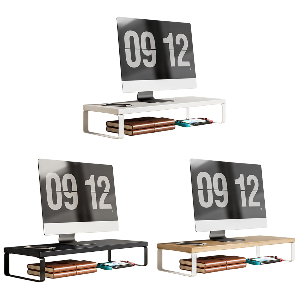 Monitor Stand Riser with Under-Shelf Storage