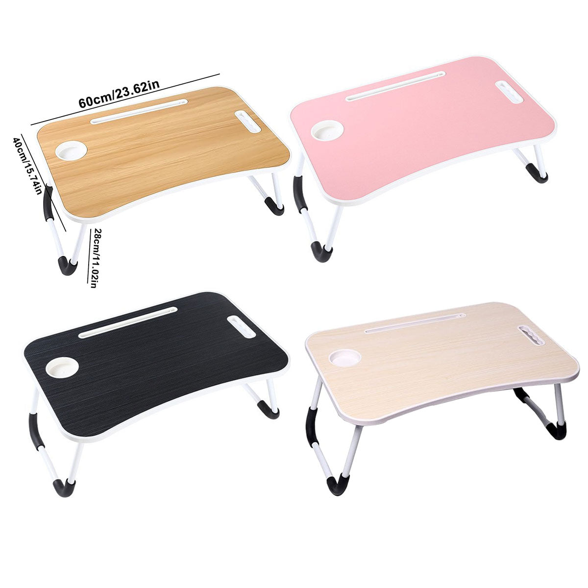 Foldable Laptop Bed Table Cup Slot and Device Stand