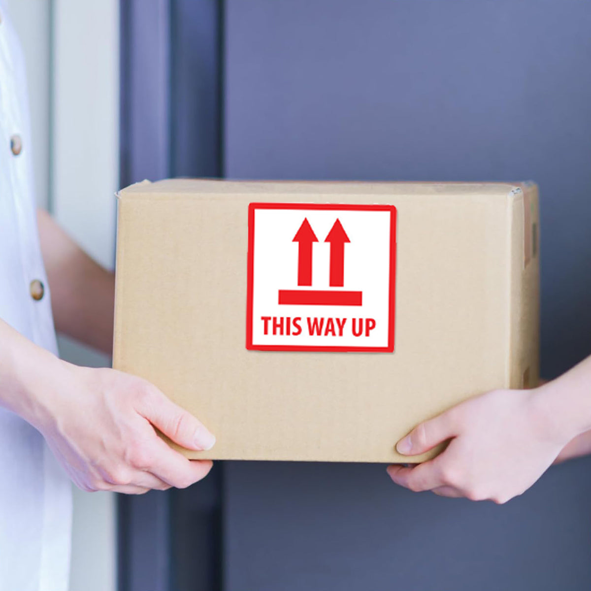 300pcs 12x12cm This Way Up Warning Sticker Roll
