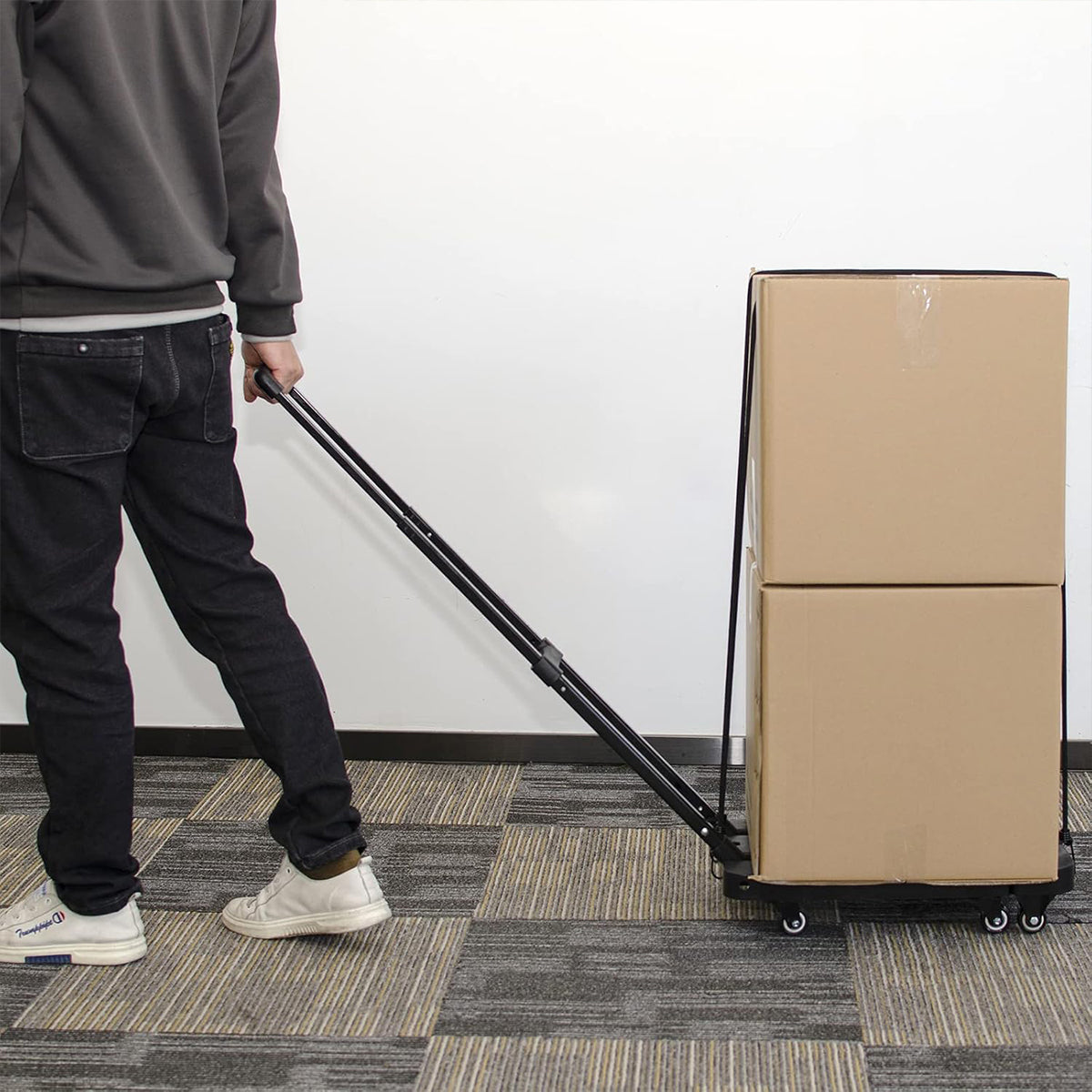 Foldable Flatbed Cart Heavy Duty Transport Trolley 200KG