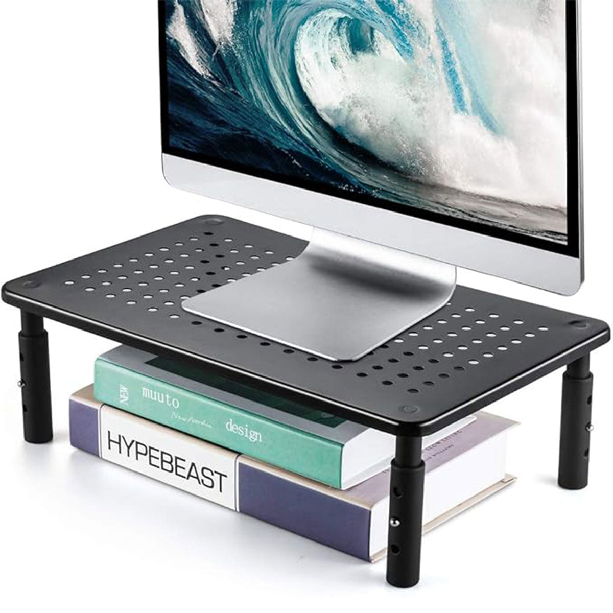 3-Height Adjustable Monitor Riser for Laptop Printer