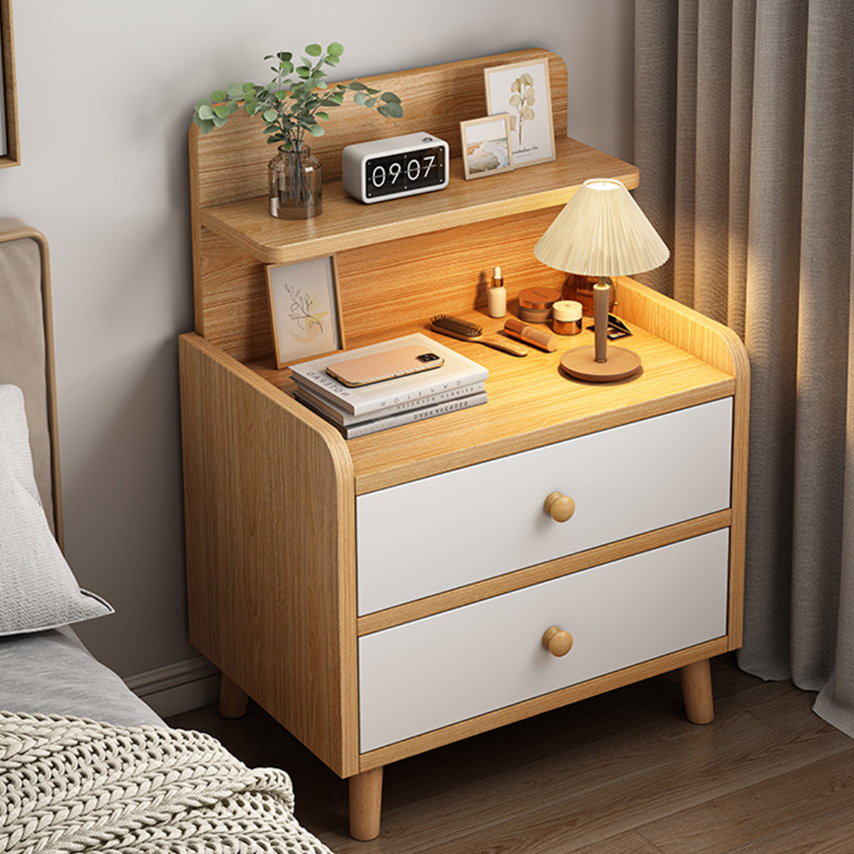 Minimalist Bedside Table Cabinet with Drawers