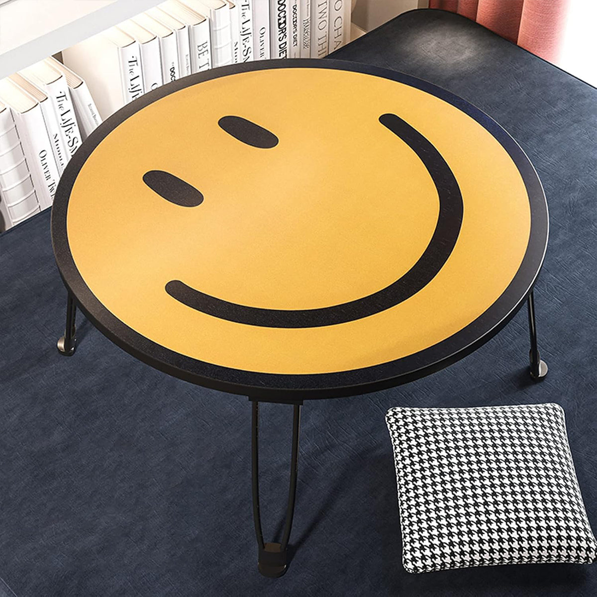 Foldable Small Table with Smiley Face Pattern for Children Use