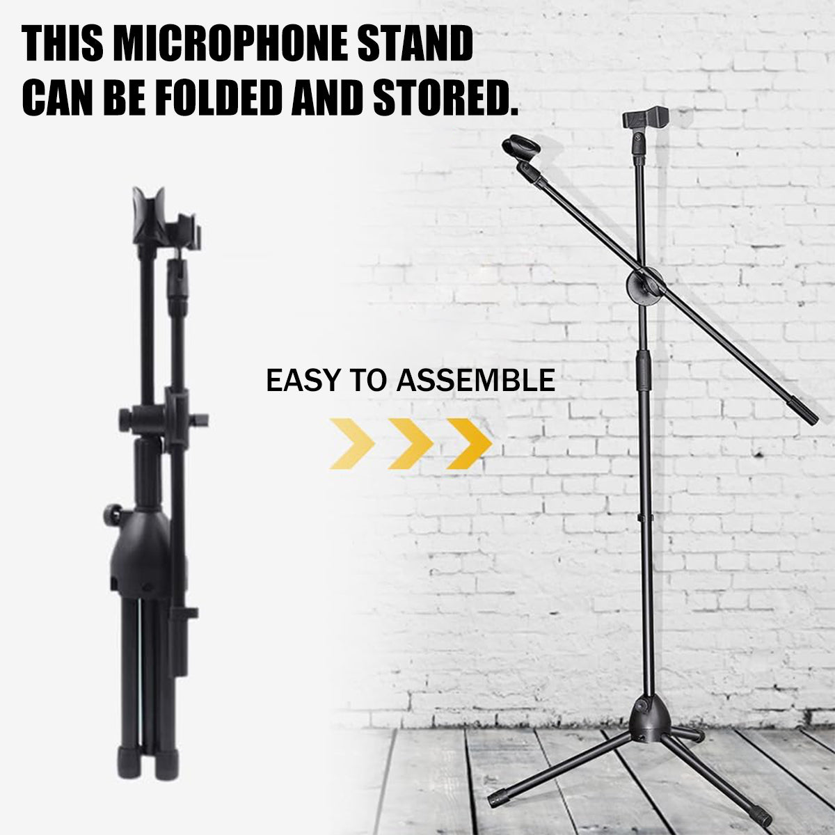 Foldable Microphone Tripod Stand with Boom Arm