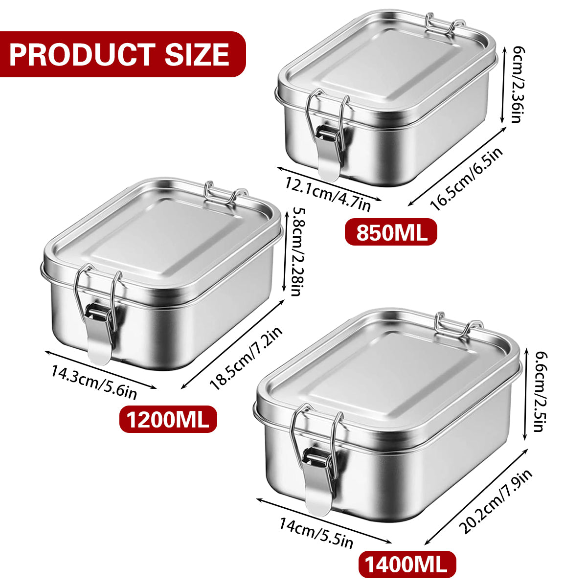 304 Stainless Steel Lunch Box Leakproof Storage