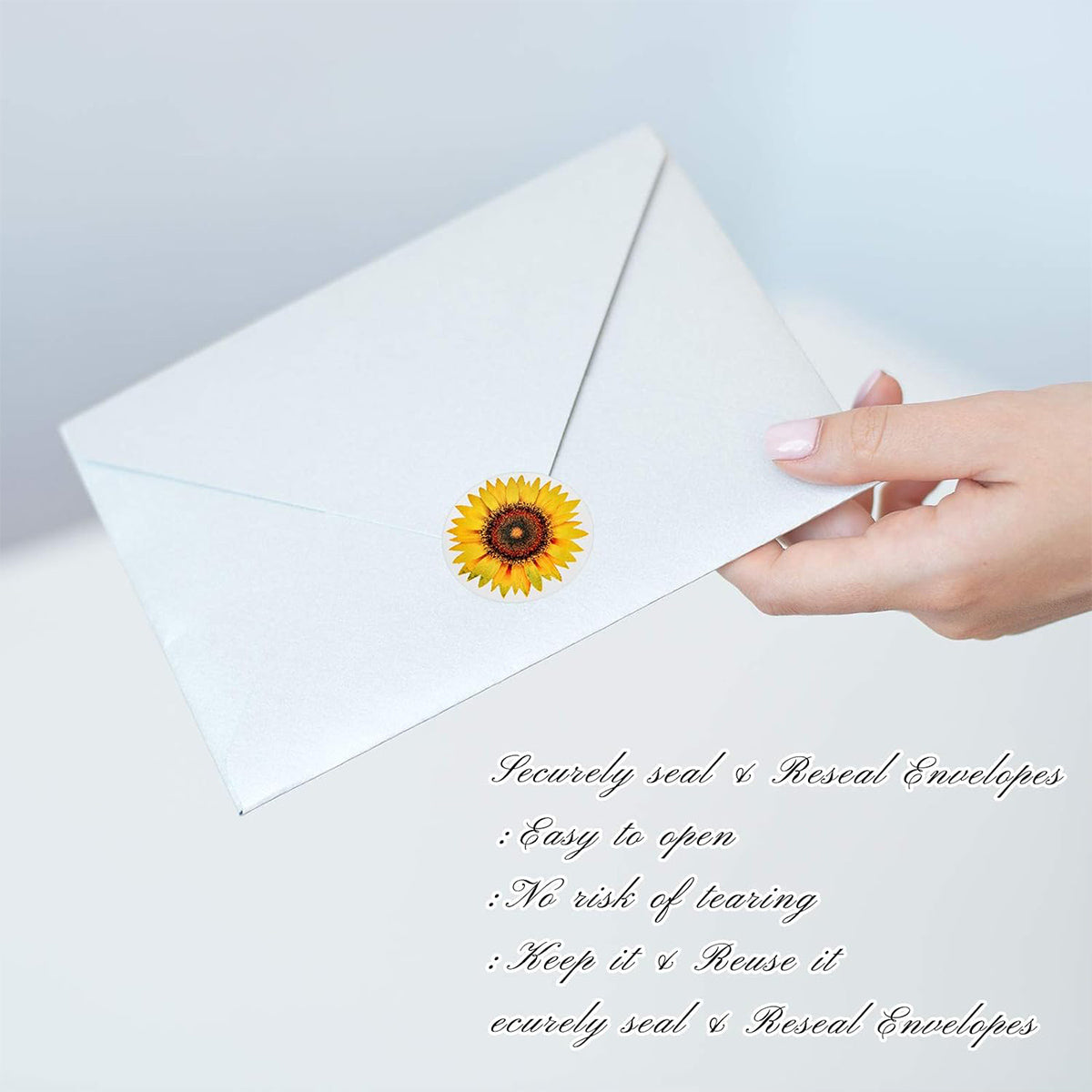 2 Rolls Sunflower Decorative Stickers Self-Adhesive Labels