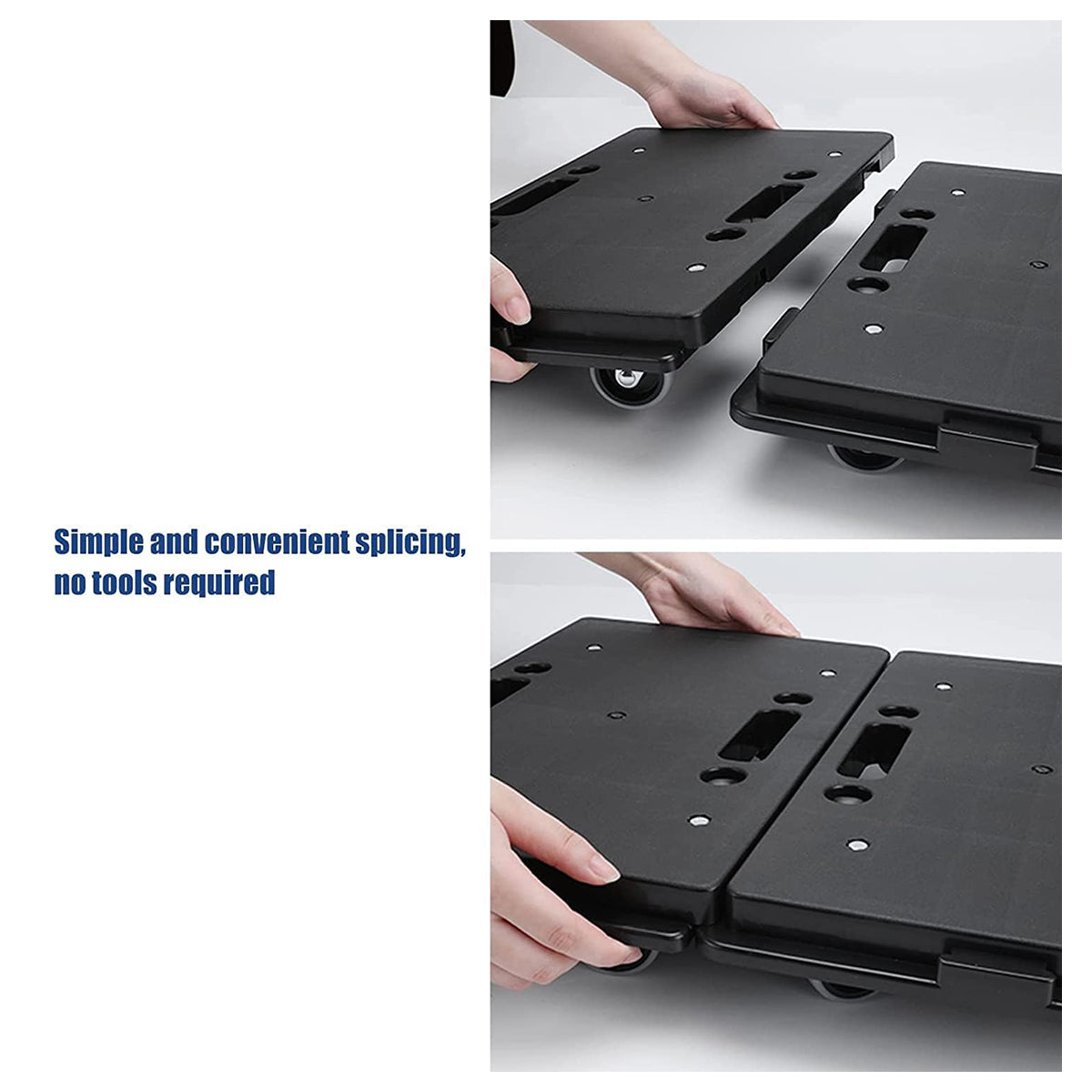 2 Pcs Rolling Utility Cart Silent Platform Trolley 50KG