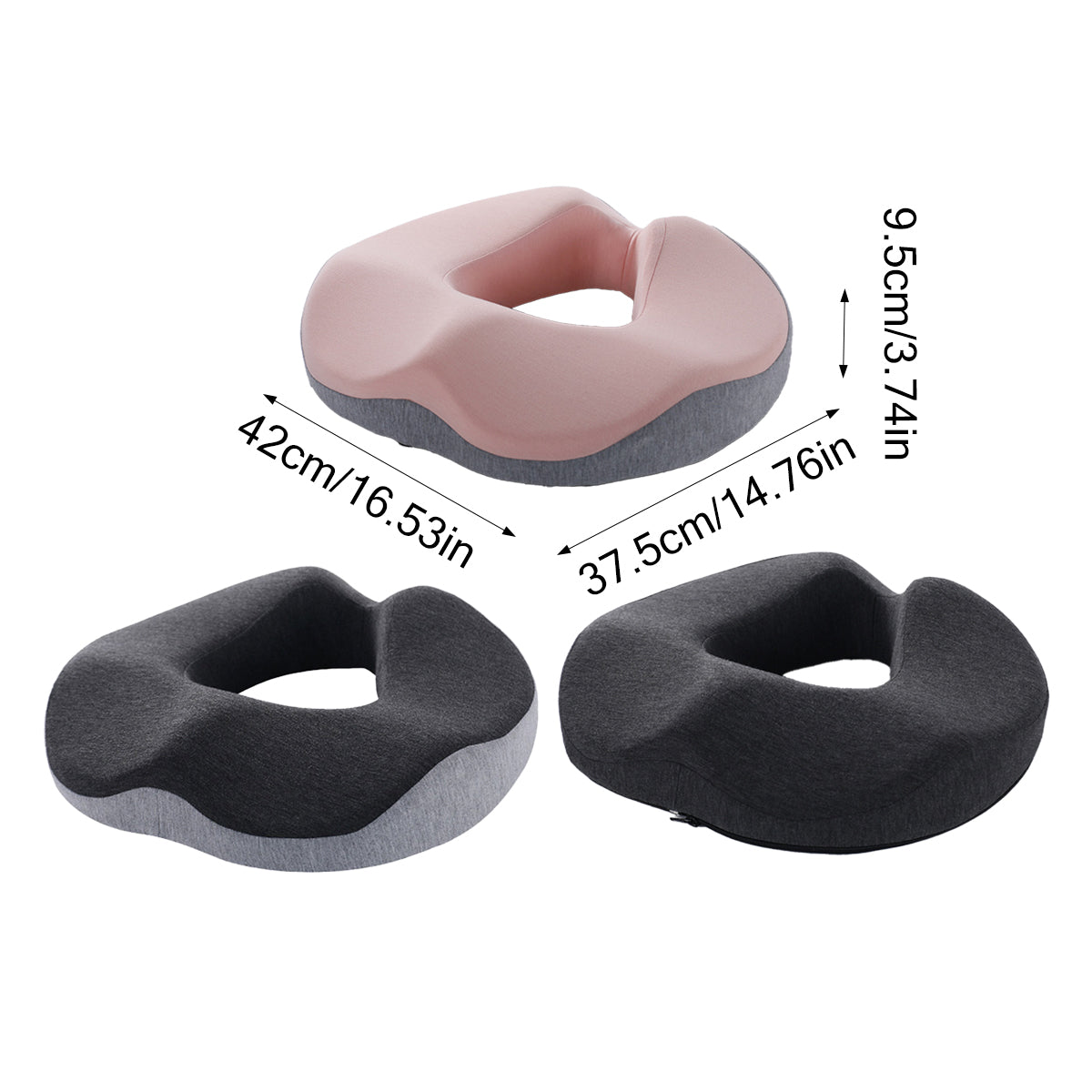 Memory Foam U-Shaped Seat Cushion with Non-Slip Base