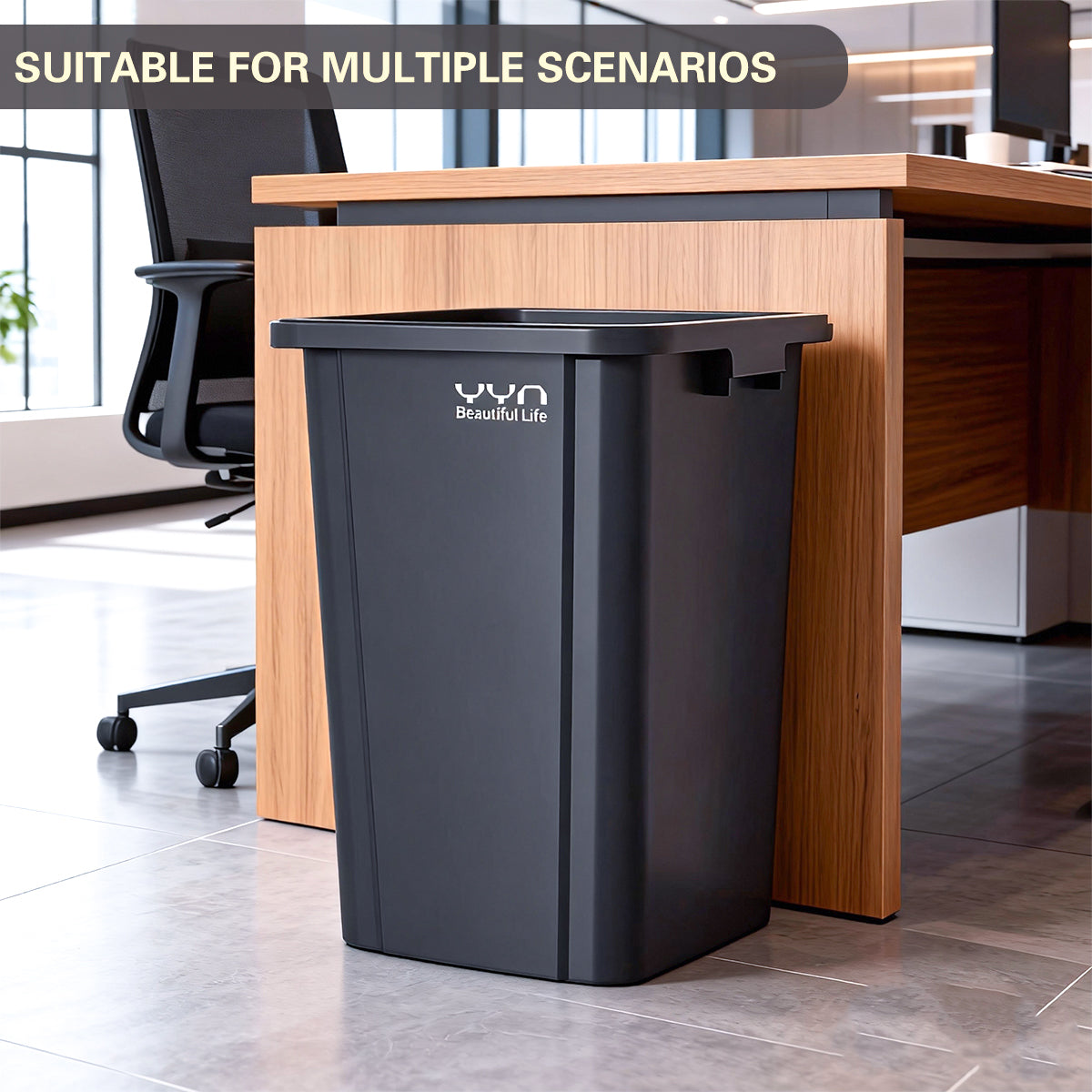 100L Square Trash Can with Handle and Lid Option