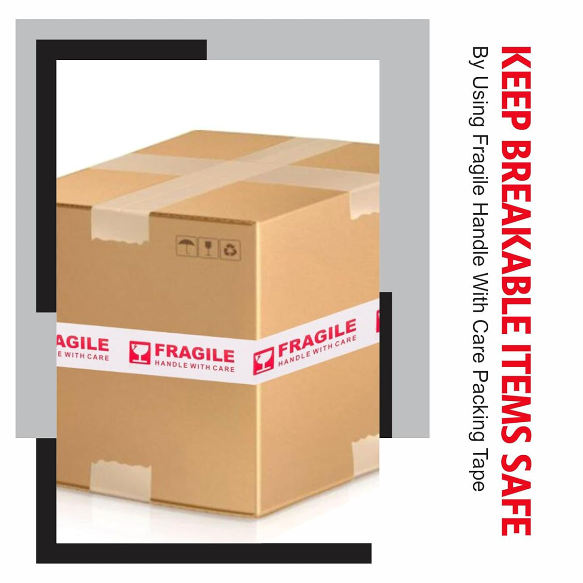 5 Rolls Fragile Warning Tape for Shipping Boxes