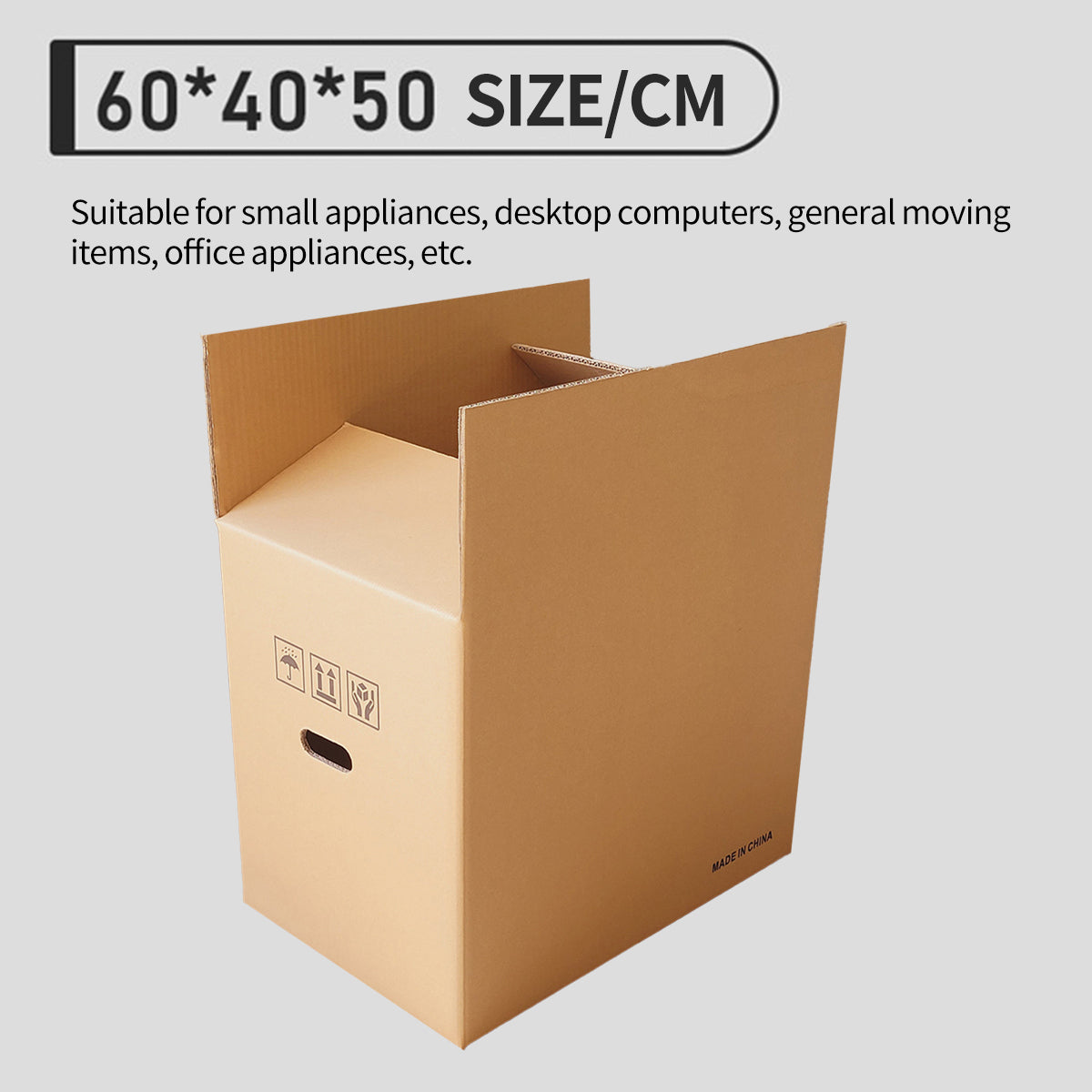 10pcs Hard Cardboard Moving Boxes with Handles