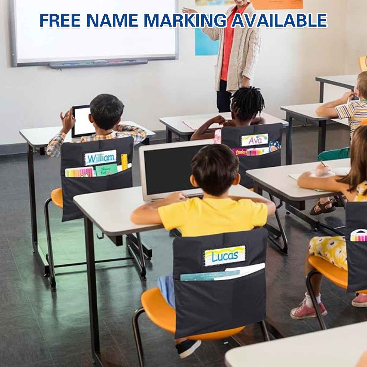 6 Pcs Chair Back Hanging Bags for Classroom